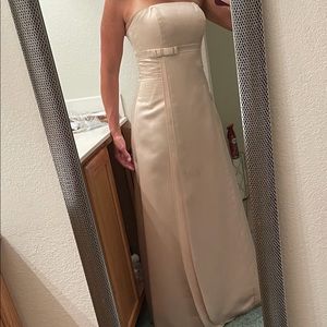 Satin champagne long dress